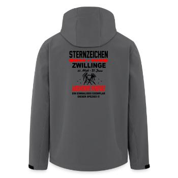Ascendent: Perfekt Sternzeichen Zwilling - Recycelte Männer Softshell-Jacke von Stanley/Stella - Anthrazit - Hinten - AI Model Male 185 light (185cm)