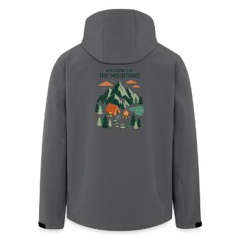 Hiking - Outdoor Adventure-Escape to the Mountains - Men’s Recycled Softshell Jacket by Stanley/Stella - anthracite - Back - AI Model Male 185 light (185cm)