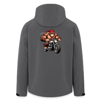 Muskulöser Gorilla-Biker - Recycelte Männer Softshell-Jacke von Stanley/Stella - Anthrazit - Hinten - AI Model Male 185 light (185cm)