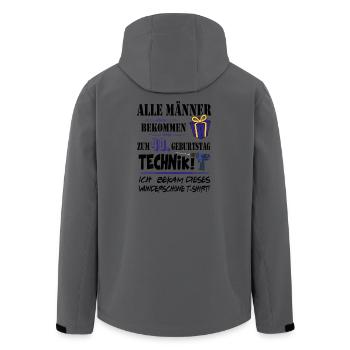 40. Geburtstag Handwerker Technik Werkzeug - Recycelte Männer Softshell-Jacke von Stanley/Stella - Anthrazit - Hinten - AI Model Male 185 light (185cm)