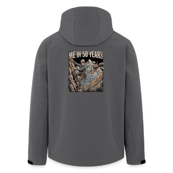 Hommes qui grimpent dans le futur - Veste softshell homme en polyester recyclé Stanley/Stella - charbon - Dos - AI Model Male 185 light (185cm)