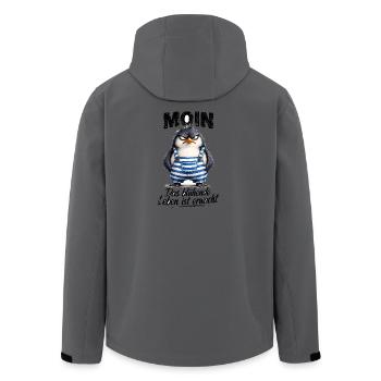  Moin Das Blühende Leben Ist Erwacht Frecher - Recycelte Männer Softshell-Jacke von Stanley/Stella - Anthrazit - Hinten - AI Model Male 185 light (185cm)