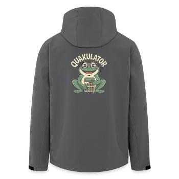 QUACULATOR grenouille drôle avec calculatrice - Veste softshell homme en polyester recyclé Stanley/Stella - charbon - Dos - AI Model Male 185 light (185cm)
