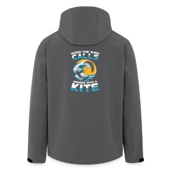 Quand le vent appelle, réponds avec un cerf-volant - Veste softshell homme en polyester recyclé Stanley/Stella - charbon - Dos - AI Model Male 185 light (185cm)