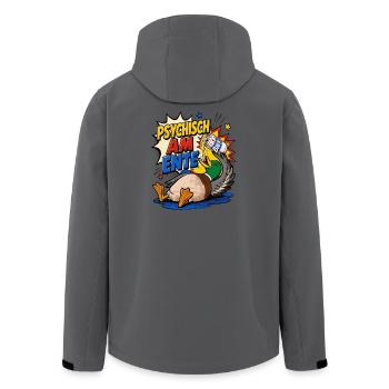  Enten, Bier saufen, Bierliebhaber, Pro-duck-tive - Recycelte Männer Softshell-Jacke von Stanley/Stella - Anthrazit - Hinten - AI Model Male 185 light (185cm)
