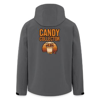 Bonbons d’Halloween – Collectionneur de bonbons - Veste softshell homme en polyester recyclé Stanley/Stella - charbon - Dos - AI Model Male 185 light (185cm)