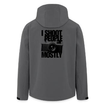 Ich fotografiere meistens Leute, Fotografen, Kamerahumor, - Recycelte Männer Softshell-Jacke von Stanley/Stella - Anthrazit - Hinten - AI Model Male 185 light (185cm)