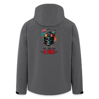 Echte Männer fahren Fahrrad - Recycelte Männer Softshell-Jacke von Stanley/Stella - Anthrazit - Hinten - AI Model Male 185 light (185cm)