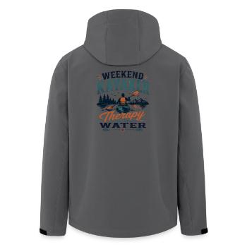 Wochenend-Kajakfahrer-Therapie auf dem Wasser - Recycelte Männer Softshell-Jacke von Stanley/Stella - Anthrazit - Hinten - AI Model Male 185 light (185cm)