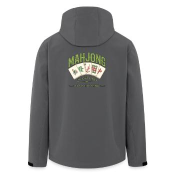 Mahjong-Spiel Sozialclub-Mahjong-Spieler - Recycelte Männer Softshell-Jacke von Stanley/Stella - Anthrazit - Hinten - AI Model Male 185 light (185cm)