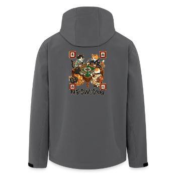 Meowjong Cute Cat Mahjong Game Social Club - Men’s Recycled Softshell Jacket by Stanley/Stella - anthracite - Back - AI Model Male 185 light (185cm)