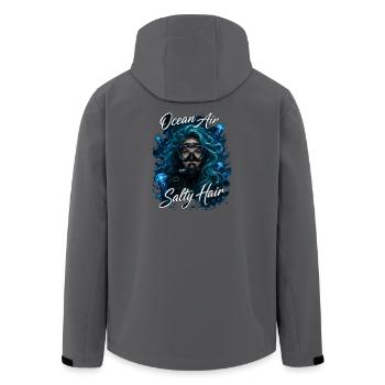 Ocean Air Salty Hair Tauchen Meer Quallen - Recycelte Männer Softshell-Jacke von Stanley/Stella - Anthrazit - Hinten - AI Model Male 185 light (185cm)