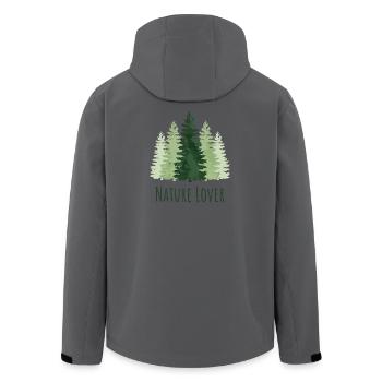 Hiking - Nature Lover - Men’s Recycled Softshell Jacket by Stanley/Stella - anthracite - Back - AI Model Male 185 light (185cm)