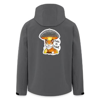 Fox, This is fine, Meme, Explosion - Men’s Recycled Softshell Jacket by Stanley/Stella - anthracite - Back - AI Model Male 185 light (185cm)