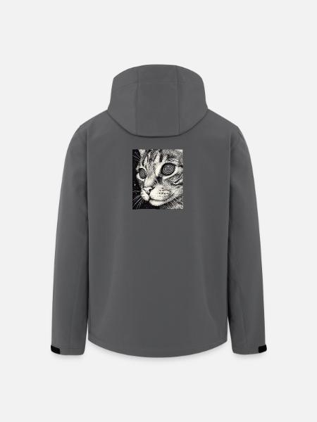 Hypnotischer Katzenblick im All - Recycelte Männer Softshell-Jacke von Stanley/Stella - Anthrazit