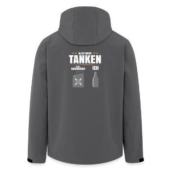 Alles muss tanken - Recycelte Männer Softshell-Jacke von Stanley/Stella - Anthrazit - Hinten - AI Model Male 185 light (185cm)