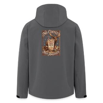 No Coffee Iced Coffee Not Amused Moose - Men’s Recycled Softshell Jacket by Stanley/Stella - anthracite - Back - AI Model Male 185 light (185cm)