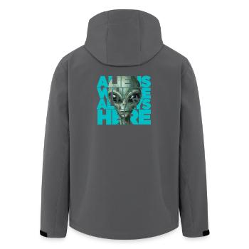 Aliens Were Always Here Extraterrestrial Visitors - Men’s Recycled Softshell Jacket by Stanley/Stella - anthracite - Back - AI Model Male 185 light (185cm)