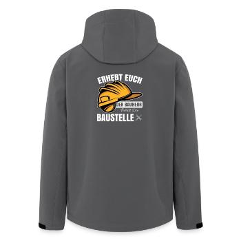 Erhebt Euch - Der Bauherr Betritt die Baustelle - Recycelte Männer Softshell-Jacke von Stanley/Stella - Anthrazit - Hinten - AI Model Male 185 light (185cm)