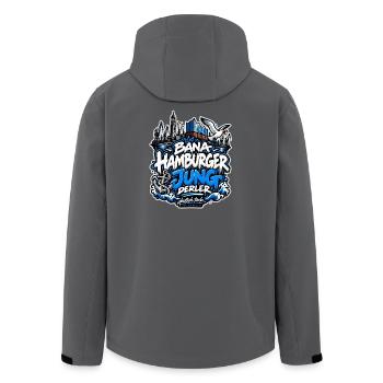 Bana Hamburger Jung derler – Hamburg Streetwear - Recycelte Männer Softshell-Jacke von Stanley/Stella - Anthrazit - Hinten - AI Model Male 185 light (185cm)