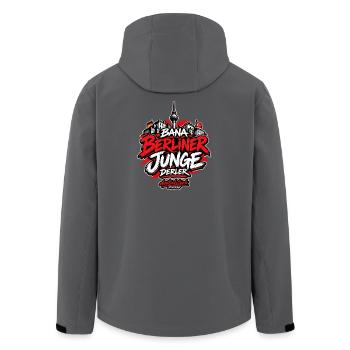 Bana Berliner Junge derler – Berlin Streetwear - Recycelte Männer Softshell-Jacke von Stanley/Stella - Anthrazit - Hinten - AI Model Male 185 light (185cm)