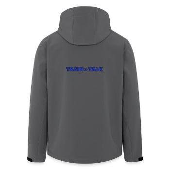 Train > Talk – Design der Arena- und Kämpfer-Mentalität - Recycelte Männer Softshell-Jacke von Stanley/Stella - Anthrazit - Hinten - AI Model Male 185 light (185cm)