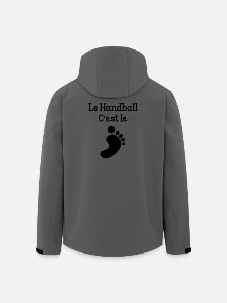 Le handball c'est le pied ! - Veste softshell homme en polyester recyclé Stanley/Stella - charbon