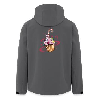 Muffin avec des étoiles et des bonbons. - Veste softshell homme en polyester recyclé Stanley/Stella - charbon - Dos - AI Model Male 185 light (185cm)