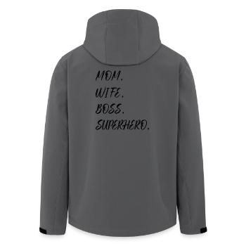 Mom Wife Superhero Muttertag - Recycelte Männer Softshell-Jacke von Stanley/Stella - Anthrazit - Hinten - AI Model Male 185 light (185cm)