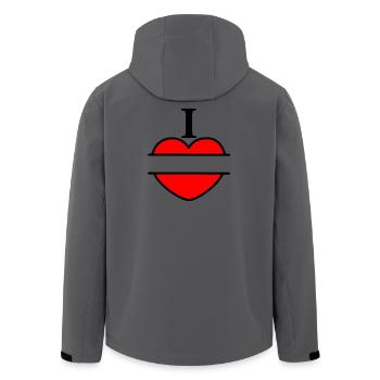 I like logo with transparent bar in between - Men’s Recycled Softshell Jacket by Stanley/Stella - anthracite - Back - AI Model Male 185 light (185cm)
