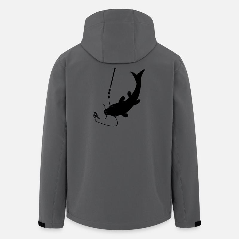 Fish at bait on hook logo - Men’s Recycled Softshell Jacket by Stanley/Stella - anthracite