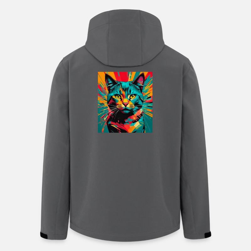 Katze - Recycelte Männer Softshell-Jacke von Stanley/Stella - Anthrazit