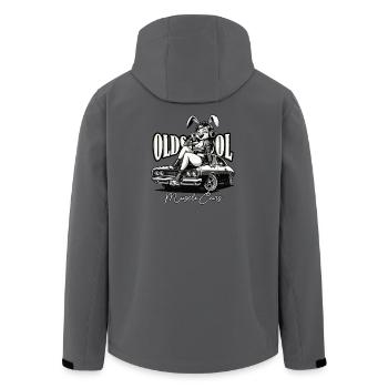 Muscle Cars Oldschool Vintage Bobber Custom - Men’s Recycled Softshell Jacket by Stanley/Stella - anthracite - Back - AI Model Male 185 light (185cm)