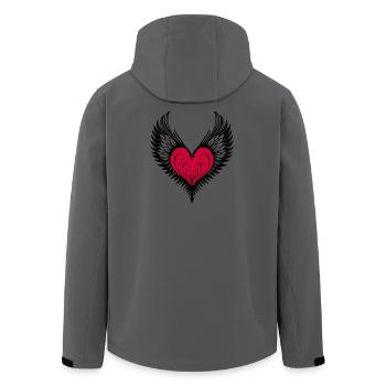Heart Wings Winged Heart - Men’s Recycled Softshell Jacket by Stanley/Stella - anthracite - Back - AI Model Male 185 light (185cm)