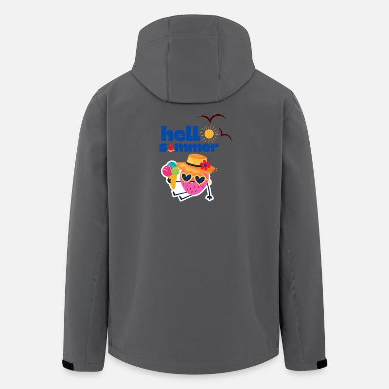 Sommerlicher Erdbeeren und Eis Cartoon - Recycelte Männer Softshell-Jacke von Stanley/Stella - Anthrazit
