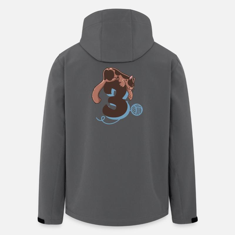 Katze Zahl 3 - Recycelte Männer Softshell-Jacke von Stanley/Stella - Anthrazit
