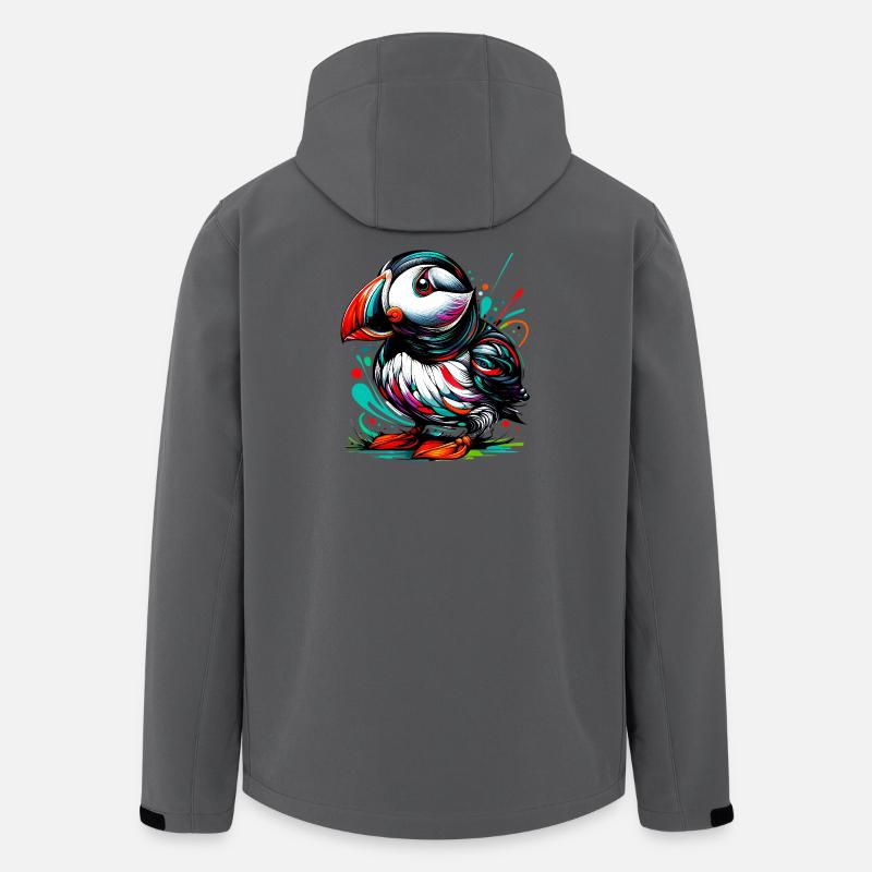 Papageitaucher - Recycelte Männer Softshell-Jacke von Stanley/Stella - Anthrazit