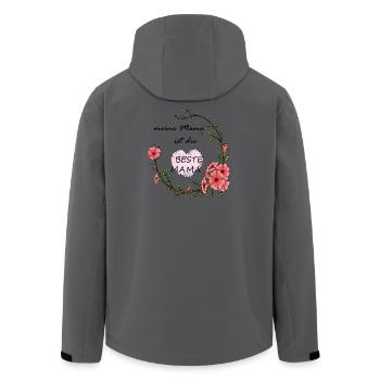 Best Mom Heart - Men’s Recycled Softshell Jacket by Stanley/Stella - anthracite - Back - AI Model Male 185 light (185cm)