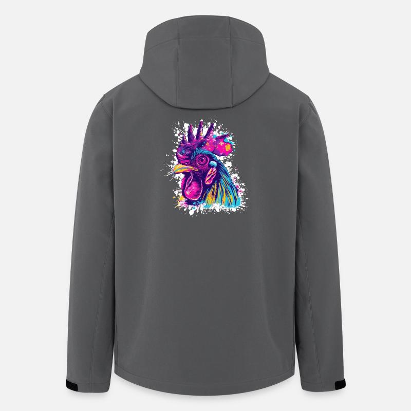 Hahn Kunst Graffiti - Recycelte Männer Softshell-Jacke von Stanley/Stella - Anthrazit