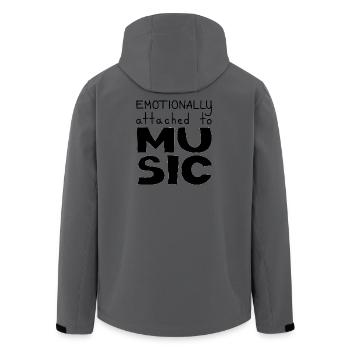 Emotionally Attached To Music, Black - Men’s Recycled Softshell Jacket by Stanley/Stella - anthracite - Back - AI Model Male 185 light (185cm)