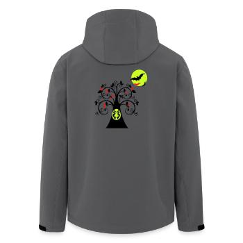 Baum mit Eule Halloween - Recycelte Männer Softshell-Jacke von Stanley/Stella - Anthrazit - Hinten - AI Model Male 185 light (185cm)