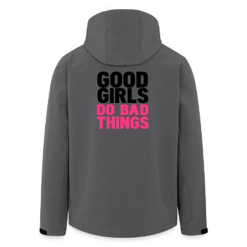 good girls do bad things - Men’s Recycled Softshell Jacket by Stanley/Stella - anthracite - Back - AI Model Male 185 light (185cm)