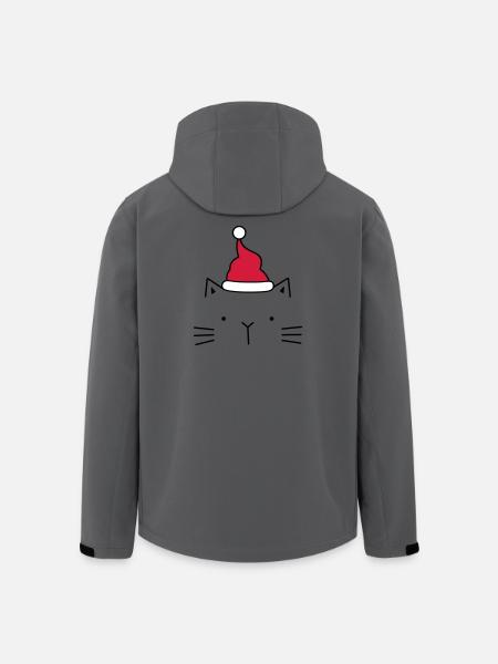 Cat Santa Claus Christmas hat Christmas - Men’s Recycled Softshell Jacket by Stanley/Stella - anthracite