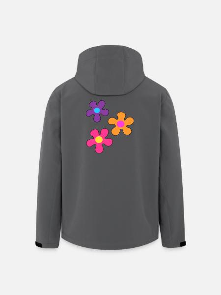 Fleurs hippie - Veste softshell homme en polyester recyclé Stanley/Stella - charbon
