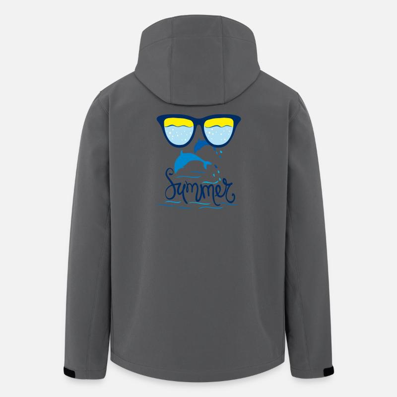 Delfine, Ozean, Sommer - Recycelte Männer Softshell-Jacke von Stanley/Stella - Anthrazit