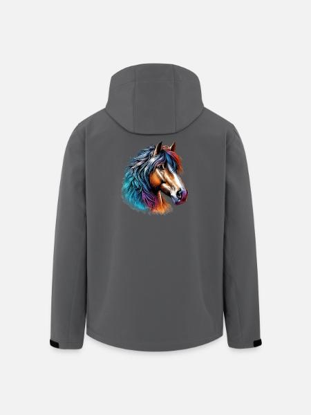 Cheval - Veste softshell homme en polyester recyclé Stanley/Stella - charbon