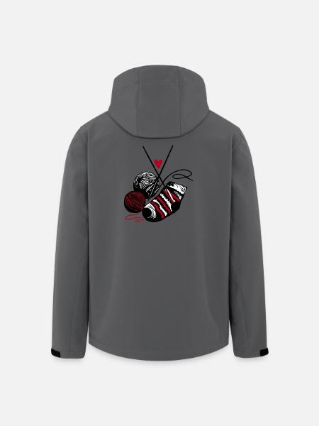 Wolle, Stricknadeln und Herzen – Handarbeit Fan - Recycelte Männer Softshell-Jacke von Stanley/Stella - Anthrazit