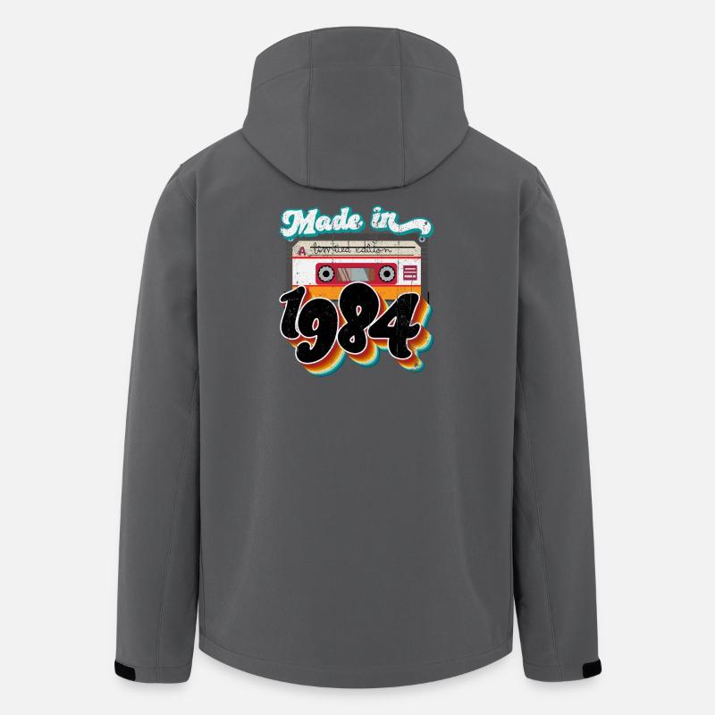 Retro Cassette Tape 1984 Celebration - Men’s Recycled Softshell Jacket by Stanley/Stella - anthracite