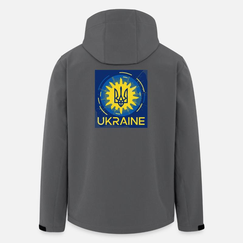 Conception vibrante de t-shirt emblème ukrainien - Veste softshell homme en polyester recyclé Stanley/Stella - charbon