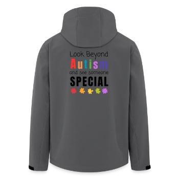 Autismus-Bewusstsein Autisten blicken darüber hinaus - Recycelte Männer Softshell-Jacke von Stanley/Stella - Anthrazit - Hinten - AI Model Male 185 light (185cm)